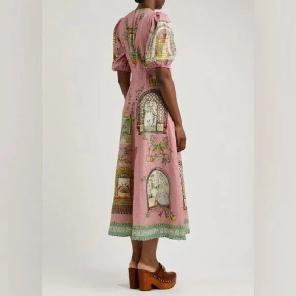 Alemais Monte printed flax midi dress - Picture 2 of 12